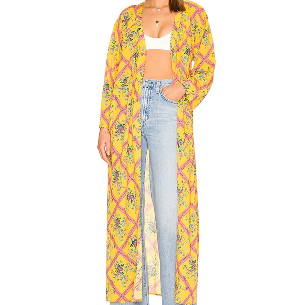 Free People Yellow Robe Size XS/S Fits Large NWT